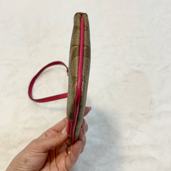 Coach Signature PVC Leather Corner Zip Wristlet - Picture 8 of 11